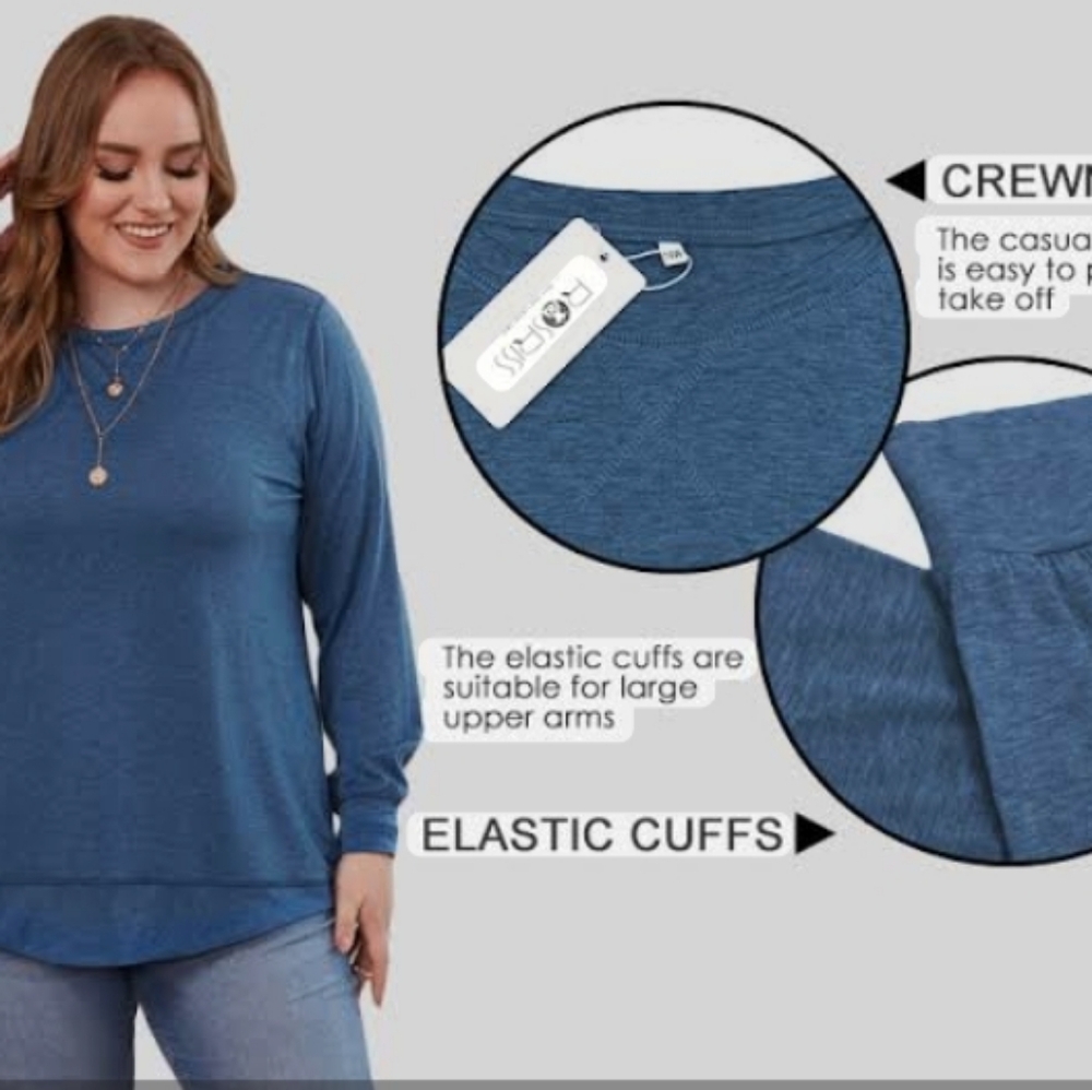 NWT Women's Blue Crew Neck  Crisscross Open Back Top Sz XL